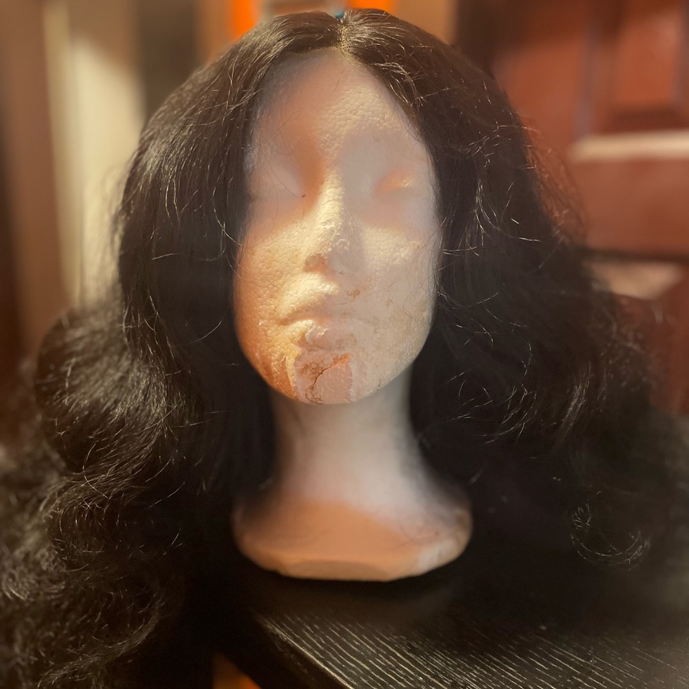 Black curly lace front long wig, Halloween, costume - Picture 2 of 3